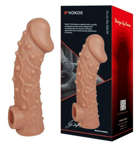 Realistička mlaznica na falusu, sa klinovima i otvorom za skrotum Ektreme Sleeve res.002 Medium